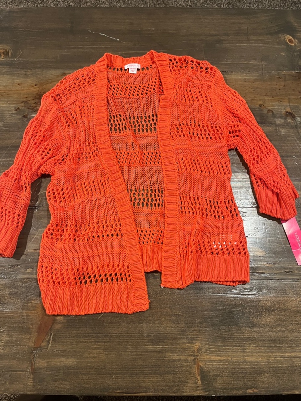 Xhilaration Open-Weave Orange Women's Cardigan